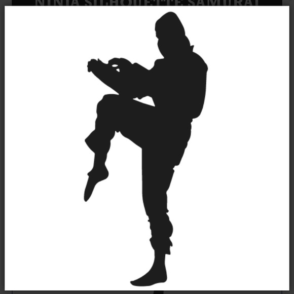 NINJA SILHOUETTE SAMURAI JAPAN WARRIOR LIFE SIZE CARDBOARD CUTOUT FREE SHIPPING!